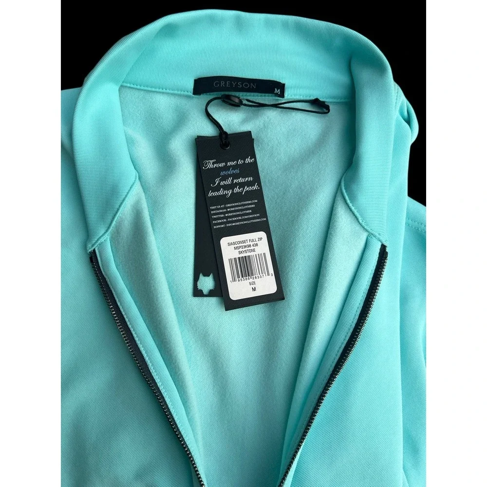 Greyson Siasconset Men's Full Zip Jacket Skystone Blue Size Medium